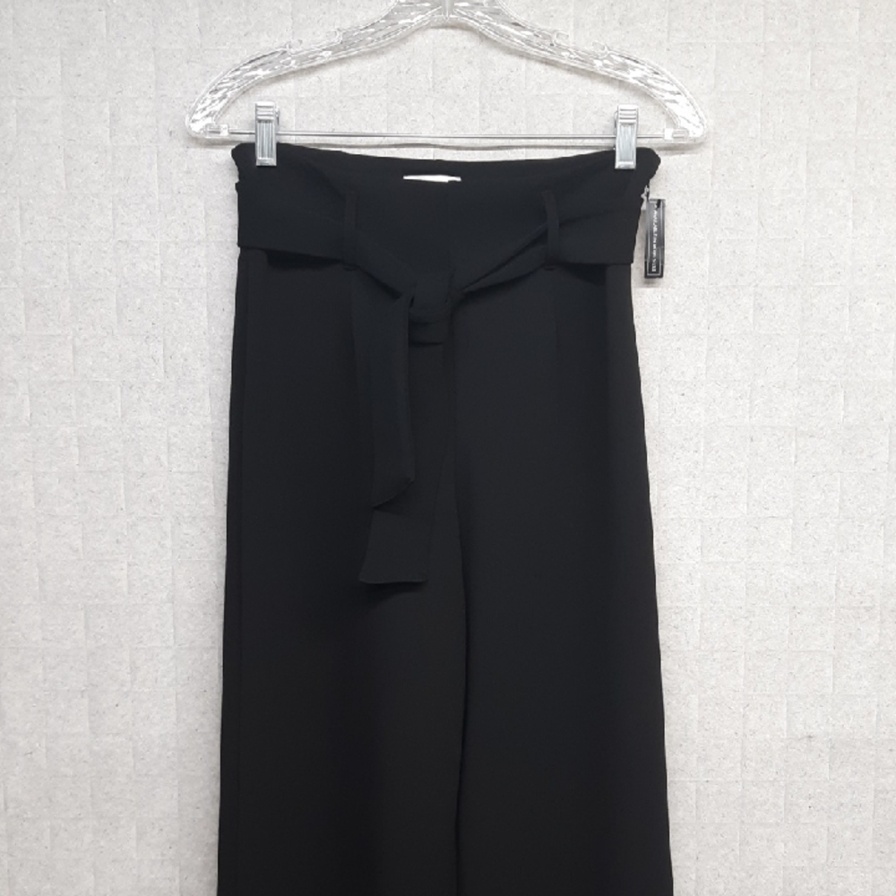 Leith High Waisted Belted Black Trousers - NWT